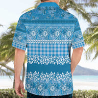 Hawaiian Hibiscus Honu Hawaiian Shirt Blue Mele Kalikimaka Palaka Spirit - Polynesian Pride