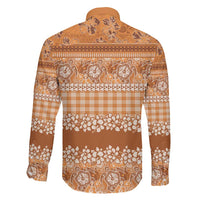Hawaiian Hibiscus Honu Family Matching Long Sleeve Bodycon Dress and Hawaiian Shirt Gold Mele Kalikimaka Palaka Spirit LT9 - Polynesian Pride