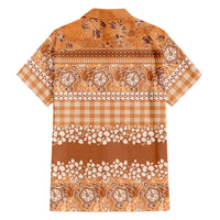 Hawaiian Hibiscus Honu Family Matching Off Shoulder Maxi Dress and Hawaiian Shirt Gold Mele Kalikimaka Palaka Spirit LT9 - Polynesian Pride