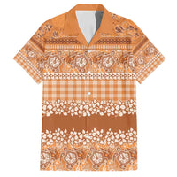 Hawaiian Hibiscus Honu Family Matching Off Shoulder Short Dress and Hawaiian Shirt Gold Mele Kalikimaka Palaka Spirit - Polynesian Pride