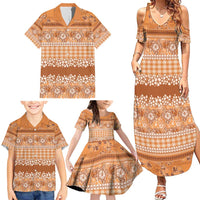 Hawaiian Hibiscus Honu Family Matching Summer Maxi Dress and Hawaiian Shirt Gold Mele Kalikimaka Palaka Spirit LT9 - Polynesian Pride