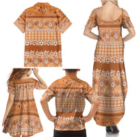 Hawaiian Hibiscus Honu Family Matching Summer Maxi Dress and Hawaiian Shirt Gold Mele Kalikimaka Palaka Spirit LT9 - Polynesian Pride