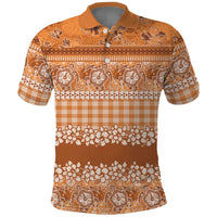 Hawaiian Hibiscus Honu Polo Shirt Gold Mele Kalikimaka Palaka Spirit - Polynesian Pride