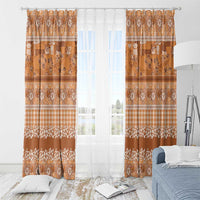 Hawaiian Hibiscus Honu Window Curtain Gold Mele Kalikimaka Palaka Spirit - Polynesian Pride