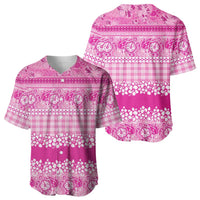 Hawaiian Hibiscus Honu Baseball Jersey Pink Mele Kalikimaka Palaka Spirit - Polynesian Pride
