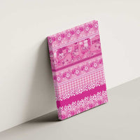 Hawaiian Hibiscus Honu Canvas Wall Art Pink Mele Kalikimaka Palaka Spirit - Polynesian Pride