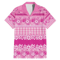 Hawaiian Hibiscus Honu Family Matching Mermaid Dress and Hawaiian Shirt Pink Mele Kalikimaka Palaka Spirit - Polynesian Pride