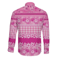 Hawaiian Hibiscus Honu Family Matching Off Shoulder Short Dress and Hawaiian Shirt Pink Mele Kalikimaka Palaka Spirit LT9 - Polynesian Pride