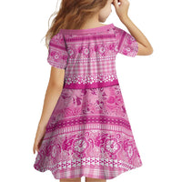 Hawaiian Hibiscus Honu Family Matching Short Sleeve Bodycon Dress and Hawaiian Shirt Pink Mele Kalikimaka Palaka Spirit - Polynesian Pride