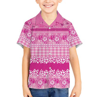 Hawaiian Hibiscus Honu Family Matching Short Sleeve Bodycon Dress and Hawaiian Shirt Pink Mele Kalikimaka Palaka Spirit LT9 - Polynesian Pride