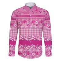 Hawaiian Hibiscus Honu Family Matching Summer Maxi Dress and Hawaiian Shirt Pink Mele Kalikimaka Palaka Spirit - Polynesian Pride