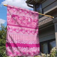 Hawaiian Hibiscus Honu Garden Flag Pink Mele Kalikimaka Palaka Spirit - Polynesian Pride