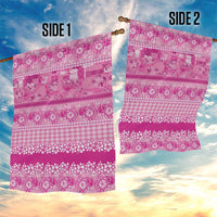 Hawaiian Hibiscus Honu Garden Flag Pink Mele Kalikimaka Palaka Spirit - Polynesian Pride