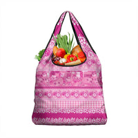 Hawaiian Hibiscus Honu Grocery Bag Pink Mele Kalikimaka Palaka Spirit - Polynesian Pride