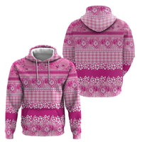 Hawaiian Hibiscus Honu Hoodie Pink Mele Kalikimaka Palaka Spirit - Polynesian Pride
