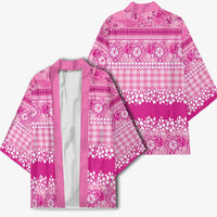 Hawaiian Hibiscus Honu Kimono Pink Mele Kalikimaka Palaka Spirit - Polynesian Pride