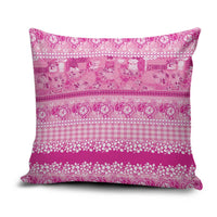 Hawaiian Hibiscus Honu Pillow Cover Pink Mele Kalikimaka Palaka Spirit - Polynesian Pride