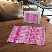 Hawaiian Hibiscus Honu Puzzle Pink Mele Kalikimaka Palaka Spirit - Polynesian Pride