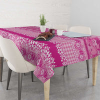 Hawaiian Hibiscus Honu Tablecloth Pink Mele Kalikimaka Palaka Spirit - Polynesian Pride