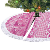 Hawaiian Hibiscus Honu Tree Skirt Pink Mele Kalikimaka Palaka Spirit - Polynesian Pride