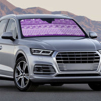 Hawaiian Hibiscus Honu Auto Sun Shade Purple Mele Kalikimaka Palaka Spirit - Polynesian Pride