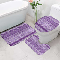 Hawaiian Hibiscus Honu Bathroom Set Purple Mele Kalikimaka Palaka Spirit - Polynesian Pride