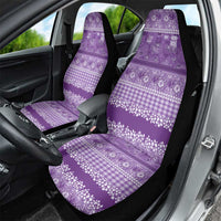 Hawaiian Hibiscus Honu Car Seat Cover Purple Mele Kalikimaka Palaka Spirit - Polynesian Pride