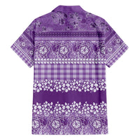 Hawaiian Hibiscus Honu Family Matching Summer Maxi Dress and Hawaiian Shirt Purple Mele Kalikimaka Palaka Spirit - Polynesian Pride