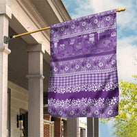 Hawaiian Hibiscus Honu Garden Flag Purple Mele Kalikimaka Palaka Spirit - Polynesian Pride