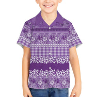 Hawaiian Hibiscus Honu Hawaiian Shirt Purple Mele Kalikimaka Palaka Spirit LT9 - Polynesian Pride