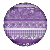 Hawaiian Hibiscus Honu Spare Tire Cover Purple Mele Kalikimaka Palaka Spirit - Polynesian Pride