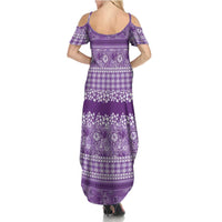 Hawaiian Hibiscus Honu Summer Maxi Dress Purple Mele Kalikimaka Palaka Spirit LT9 - Polynesian Pride