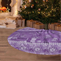 Hawaiian Hibiscus Honu Tree Skirt Purple Mele Kalikimaka Palaka Spirit - Polynesian Pride