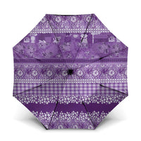 Hawaiian Hibiscus Honu Umbrella Purple Mele Kalikimaka Palaka Spirit - Polynesian Pride