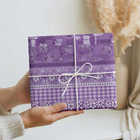 Hawaiian Hibiscus Honu Wrapping Paper Purple Mele Kalikimaka Palaka Spirit - Polynesian Pride