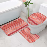 Hawaiian Hibiscus Honu Bathroom Set Red Mele Kalikimaka Palaka Spirit - Polynesian Pride