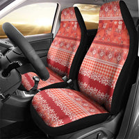 Hawaiian Hibiscus Honu Car Seat Cover Red Mele Kalikimaka Palaka Spirit - Polynesian Pride