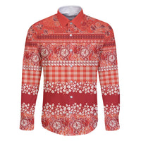 Hawaiian Hibiscus Honu Family Matching Off Shoulder Short Dress and Hawaiian Shirt Red Mele Kalikimaka Palaka Spirit - Polynesian Pride