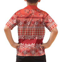 Hawaiian Hibiscus Honu Family Matching Summer Maxi Dress and Hawaiian Shirt Red Mele Kalikimaka Palaka Spirit LT9 - Polynesian Pride