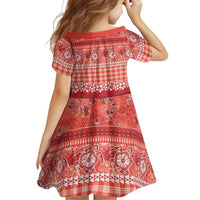 Hawaiian Hibiscus Honu Family Matching Summer Maxi Dress and Hawaiian Shirt Red Mele Kalikimaka Palaka Spirit LT9 - Polynesian Pride