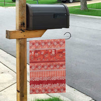 Hawaiian Hibiscus Honu Garden Flag Red Mele Kalikimaka Palaka Spirit - Polynesian Pride