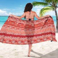 Hawaiian Hibiscus Honu Sarong Red Mele Kalikimaka Palaka Spirit - Polynesian Pride