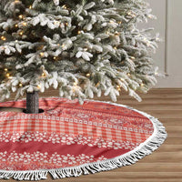 Hawaiian Hibiscus Honu Tree Skirt Red Mele Kalikimaka Palaka Spirit - Polynesian Pride