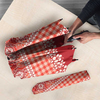 Hawaiian Hibiscus Honu Umbrella Red Mele Kalikimaka Palaka Spirit - Polynesian Pride