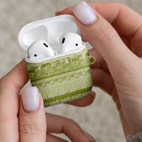 Hawaiian Hibiscus Honu AirPods Case Sage Green Mele Kalikimaka Palaka Spirit LT9 - Polynesian Pride