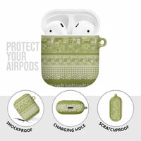 Hawaiian Hibiscus Honu AirPods Case Sage Green Mele Kalikimaka Palaka Spirit LT9 - Polynesian Pride