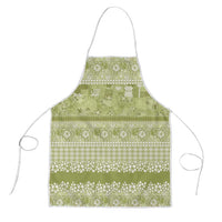 Hawaiian Hibiscus Honu Apron Sage Green Mele Kalikimaka Palaka Spirit - Polynesian Pride