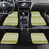 Hawaiian Hibiscus Honu Car Mats Sage Green Mele Kalikimaka Palaka Spirit - Polynesian Pride
