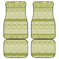 Hawaiian Hibiscus Honu Car Mats Sage Green Mele Kalikimaka Palaka Spirit - Polynesian Pride