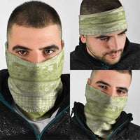 Hawaiian Hibiscus Honu Neck Gaiter Sage Green Mele Kalikimaka Palaka Spirit - Polynesian Pride